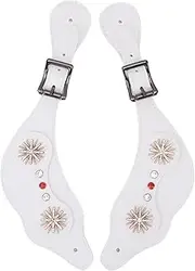 Pyhodi Spur Straps, Adjustable Length Handcrafted Western Rhinestone Floral Boots Vintage Cowboy Boot Straps, Suitable for Horse Riding Racing Show Rodeo