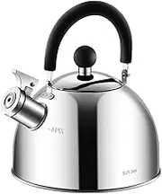 Iouyjiu Easy Pour Boiler, Induction Stove Kettle, Polished Classic, Whistling Tea Kettle, Stainless Steel Ergonomic Handle Kettles for Induction Stovetops and Home Kitchen, 7.87 in