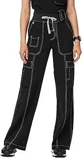 [FIGS] Yendi High Waisted Cargo Jogger Scrub Pants for Women — High Rise, Classic Fit, Wide Leg, 9 Pockets — Amazon Exclusive