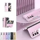 For Samsung Galaxy Z Fold 6 5 4 3 Leather Film Built-in Stand Protective Case