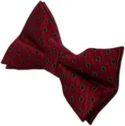[Zasel] Mens Dark Red & Black Polka Dot Pattern Bow Tie Dark Red, Black, White