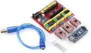 CNC Shied V3 Engraving Machine Expansion Board, 3D Printer Engraving Expansion Board Kit Controller, with USB Cable, for Arduinno 3D Printer CNC A4988