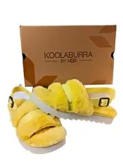 Koolaburra Ugg 1134590 Women’s Size 11 Fuzz'D Out Slippers Shoes Canary Yellow