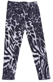 Size Medium Girl Siberian Tiger Print Polyester Spandex Comfort Elastic Leggings