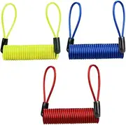 PAMINGONO 3pcs Bicycle Security Reminder Cable Theft Spring Wire for Motorbike Scooter Night Riding Safety Versatile Lock