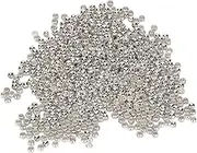 500Pcs Crimp Beads, Simple to Use Jewelry Making Stopper Beads Round Spacer Bead Durable for Necklace Bracelet DIY(Silver)