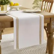 Jute Farmhouse Table Runners 36 Inches Long, Macrame Rustic Dining Table