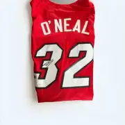 Shaquille O'Neal Signed Jersey Custom Autographed Heat Jersey JSA Certified Red