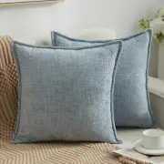 ZSkogur 2 Blue Grey Decorative Throw Pillow Covers 18 * 18 inches for Living