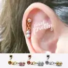 20g 16g crystal dangle helix ear stud Helix cartilage Labret bar (optional)