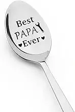 Best Papa Ever Spoon Gifts for Father Day Gifts from Grandaughter Grandkids Wife Grandpa Dad PaPa Christmas Birthday Gift Papas Coffee Tea Spoons