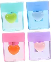 PLAFOPE 4pcs Single Hole Classroom Sharpener Crayons Sharpener Classroom Essentials Stationary School Supplies for Cute School Supplies Plastic