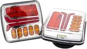 2pcs Wireless Magnetic LED Truck Tail Light Trailer Rear Light Signal Warning Brake Lamp For Towing Caravan Camper Lorry RV Boat(Style B)