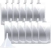 NexLevVac 12PCS 8OZ Plastic Flasks, Clear and Reusable Drinking Bags with Funnel for Beverage,Leak-Proof Food Grade Drink Pouches for Travel Outdoor Sports Concert Cruise Events