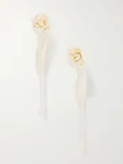 [Simone Rocha] Simone Rocha - Rose Gold-tone Satin Earrings - Cream - One size One size Cream