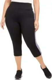 Ideology Womens Plus Size Colorblocked Cropped Leggings Size 3X Color Viola Dusk