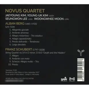 貝爾格: 抒情組曲 舒伯特 死神與少女 嶄新四重奏 Novus Quartet Berg Schubert AP188