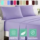 Single/KS/Double/Queen/King 4 Piece Bed Sheet Set,Flat,Fitted,Pillowcases