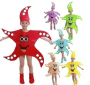 Unbrand Children School Home Party Starfish Cosplay Costume For Boys Girls Baby Wear Sea Animal Star Stage Show Clothes Dancing Suit Khaki 150 cm