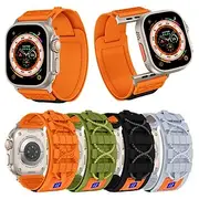Sport Band Compatible with Apple Watch band 38mm 40mm 41mm 42mm 44mm 45mm 49mm Multilayer Elastic Rugged Nylon Strap Replacement Wristband for iwatch Ultra 2 S