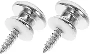 WESIEVYA 1 set Guitar Strap Locks Metal Locking Buttons with Screws for Secure Attachment Compatible with Acoustic Electric Guitars Bass Ukulele Durable Antiskid Design