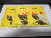 3 NJ Hand Tied Gold Long Hook w/White Hair + Spinner Fluke/Summer Flounder Rig
