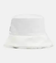 [Prada] Prada Re-Nylon shearling-trimmed bucket hat UK 6 5/8 white