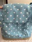 NWT - Pottery Barn Blue Polka Dot Espadrille Bottom Backpack Diaper Book Bag