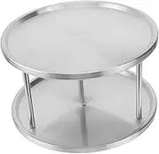 FONDOTIN Stainless Steel Seafood Plate Mirror Tray Tiered Serving Tray Fish Dinner Pan Charcuterie Skillet Marble Round Tray Platter Board Seafood Tray Biscuits Snack Serving Plate Silver