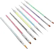 OATIPHO 8pcs Versatile Double Ended Nail Brushes Point Pens for Painting Blending and Gradient Effects for Beginners Professionals