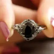 Art Deco Filigree Cluster Ring Lab Created Diamond Wedding 14K White Gold Finish