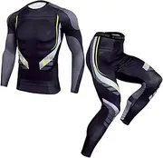 [Abigprofit] Mens Thermal Thermal Underwear Shirt Pants Compression Sportswear Jogging Suit 5 XXXL