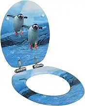 WC Toilet Seat with Soft Close Lid MDF Penguin Design Hardware Accessories