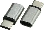 Micro USB Female to USB 3.1 Type-C Male Converter USB-C Data Cable OTG Adapter 3 (Gun Metal)