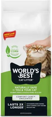 Comfort Care Unscented, 32-Pounds - Natural Ingredients, Quick Clumping, Flushab