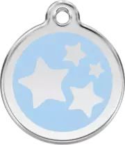 Red Dingo Stars Light Blue Tag - Lifetime Guarantee - Cat, Dog, Pet ID Tag Engra