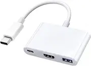 USB-C to HDMI Multiport Adapter, Type-C Digital AV Hub with HDMI (4K@60Hz) Output & USB 3.0 Port & 100W PD Charging Port for Apple MacBook Pro, Air, iPad Pro, Pixelbook, XPS, Galaxy, and More (White)