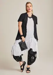 [TS] Taking Shape Plisse Tunic Dress Size 10 in White - Plus Size Women's Clothing White