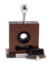Bey-Berk Lacquered Walnut Wood & Stainless Steel Table Top Guillotine Cigar Cutter f NoColor
