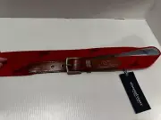 Vineyard Vines By Shep & Ian Canvas Leather Belt SZ 30 Red Boat Nautical NWT