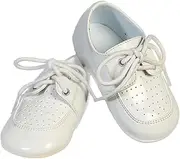 [Pink Princess] Christening White Oxford Baby Shoes - Infant Baby Boy Baptism Shoes - Zapatos Blancos para Bautizo de Niños