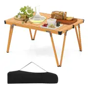 Costway Aluminum Table Picnic Folding Table Light Weight Dining Set w/Waterproof Desktop Coffee