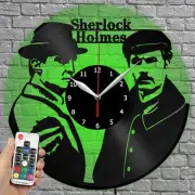 LED Clock Sherlock Holmes Vinyl Record Wall Clock Led Light Wall Clock 2871