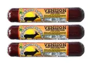 Pearson Ranch Venison Summer Sausage Pack of 3 – 7oz Stick of Deer – Exotic M...