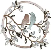 Ferraycle Metal Wall Art Bird on Tree Branch Silhouette Fresh Color