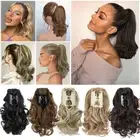 Short Thick Claw Clip Ponytail Hair Piece Curly Wavy Hair Extensions Pony Tail