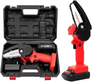 Mini Chainsaw, 4-Inch Cordless Electric Protable Chainsaw with 1Pcs Batteries &