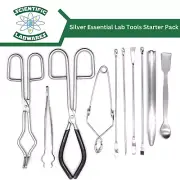 Scientific Labwares Silver Essential Lab Tools Starter Pack Crucible Beaker Tong