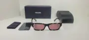 Prada Sunglasses SPR A03 Black Clear Mix Pink Polarized w/case Alternative Fit