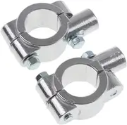 Rebacker Motorcycle Group 1" 25mm Motorcycle Handlebar 10mm Mirror Thread Mount Holder Clamp Adaptor Chrome